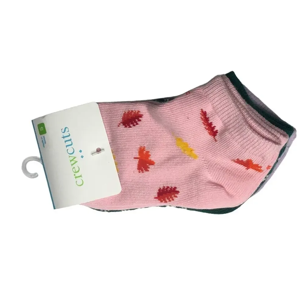 Crewcuts Girl's Fall Theme Multi- Print Socks Three Pairs Sz S NWT